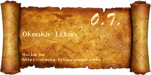 Okenka Titán névjegykártya